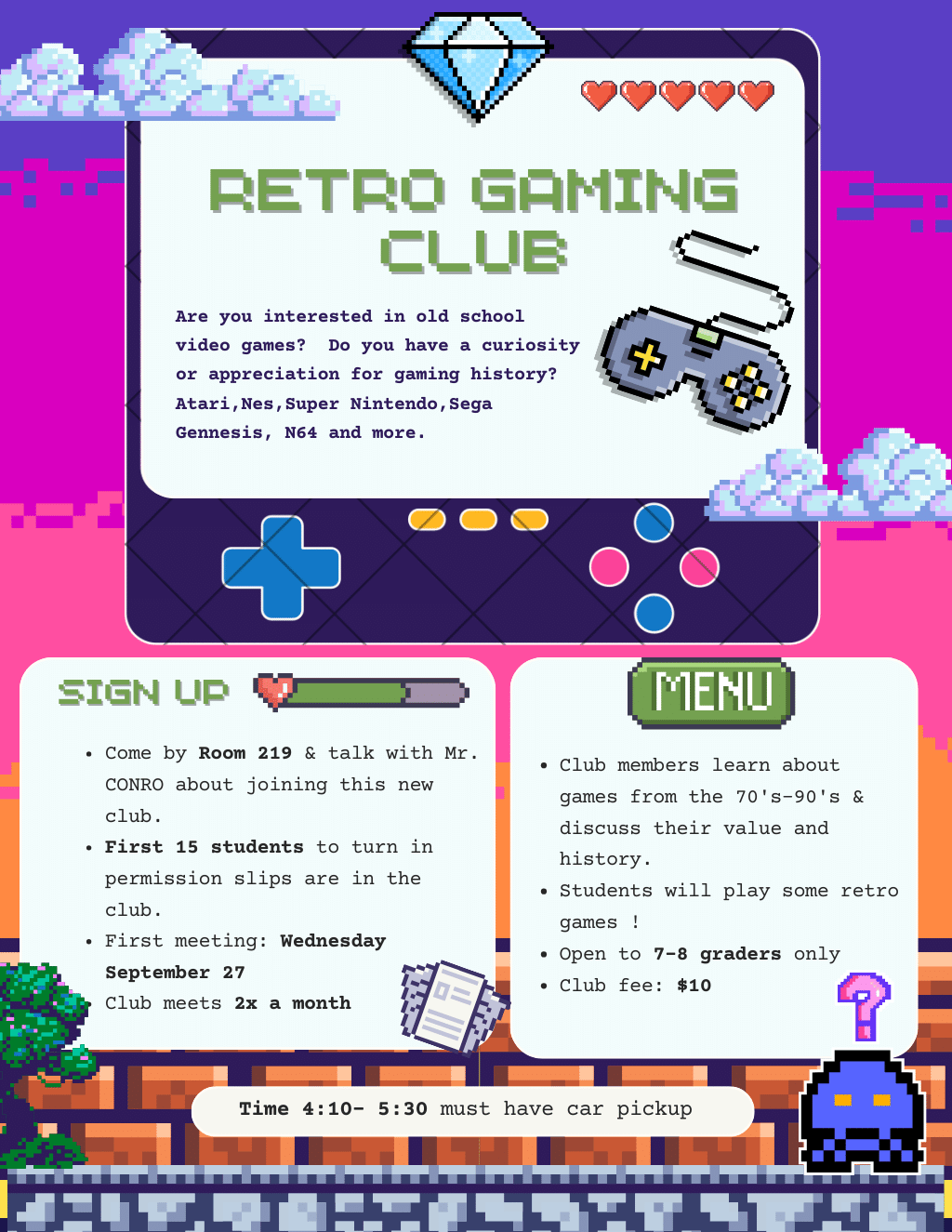  Retro Gaming Club Flyer